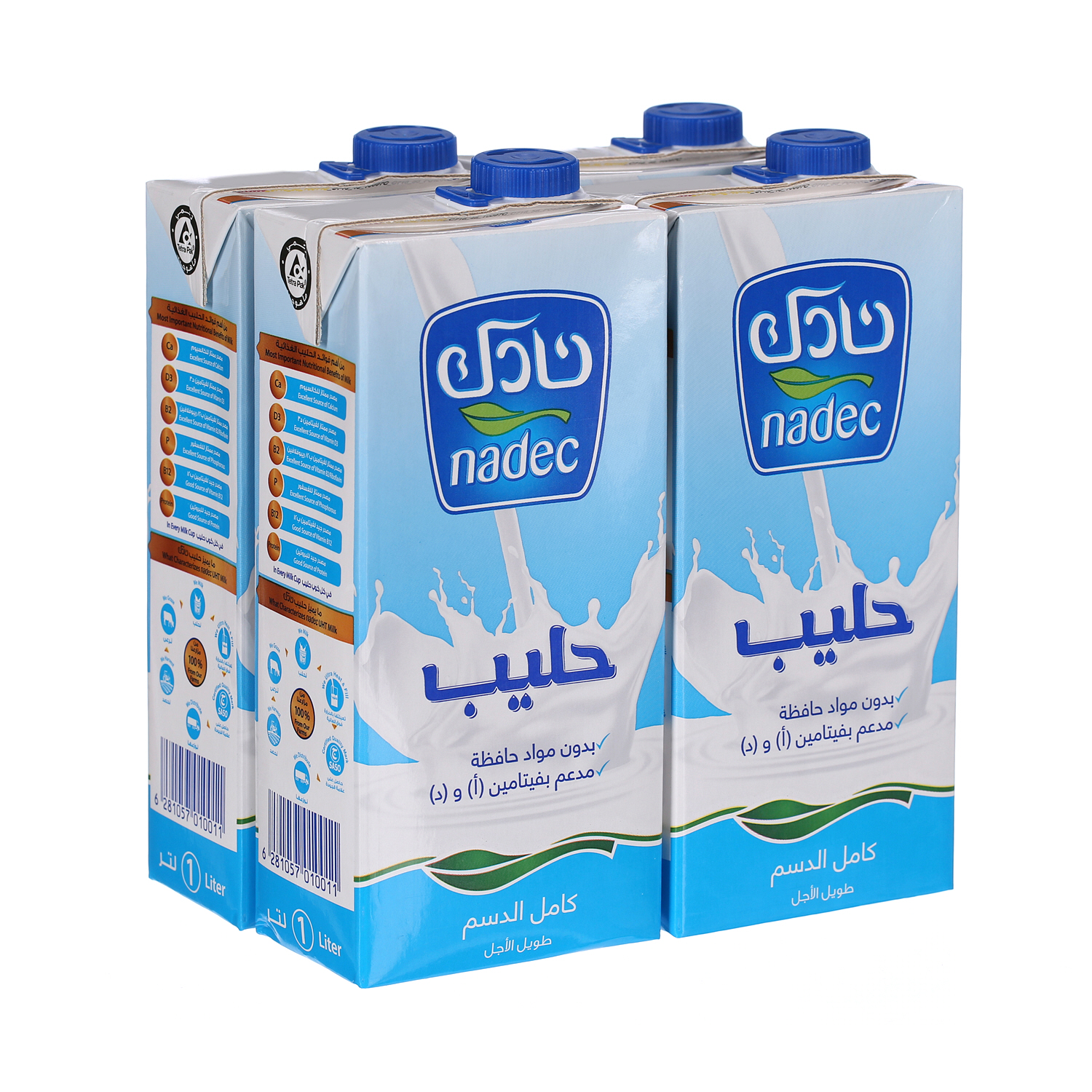 Nadec UHT Milk Full Fat 1 L × 4 Pack