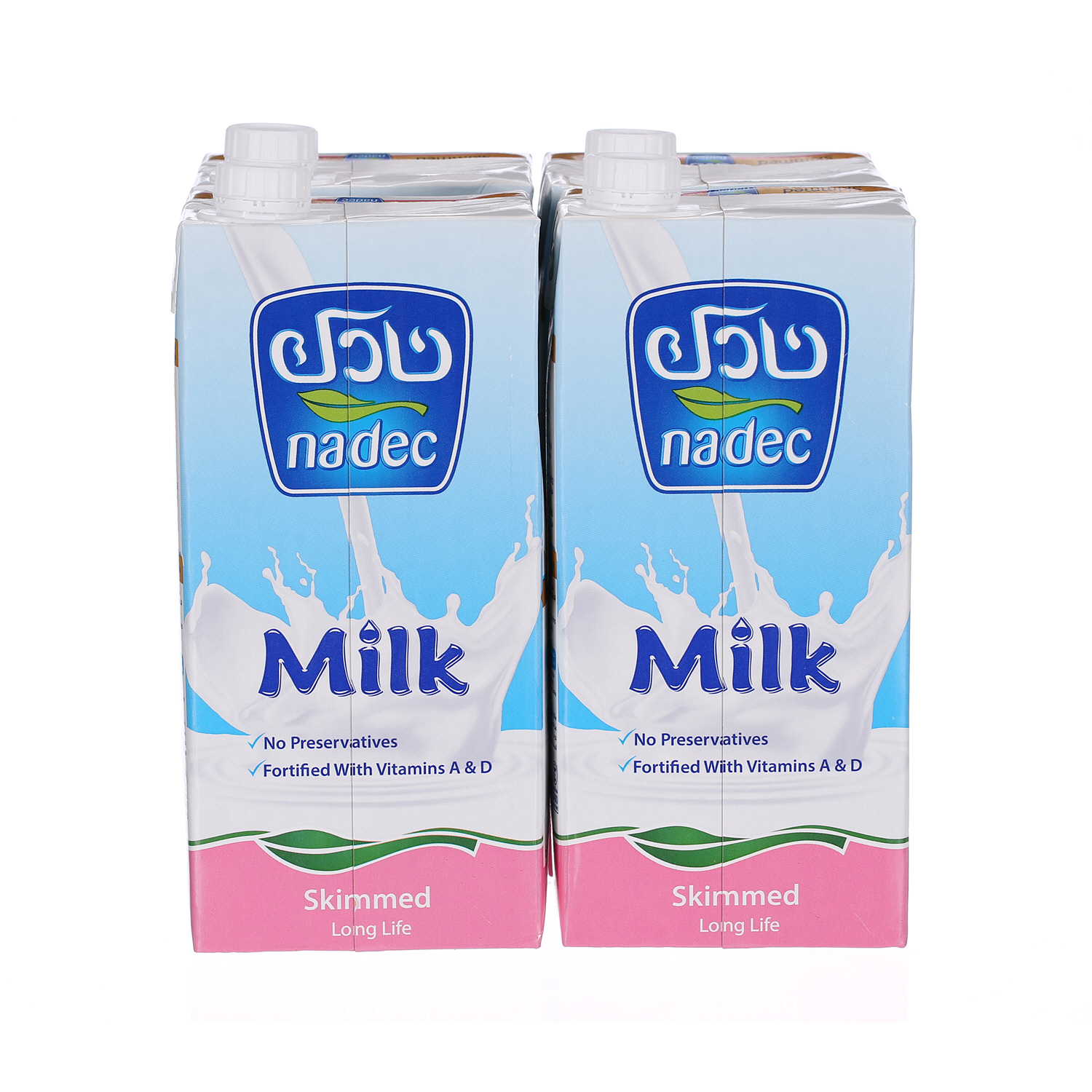 Nadec Long Life Milk Ski mmed 1 L × 4 Pack