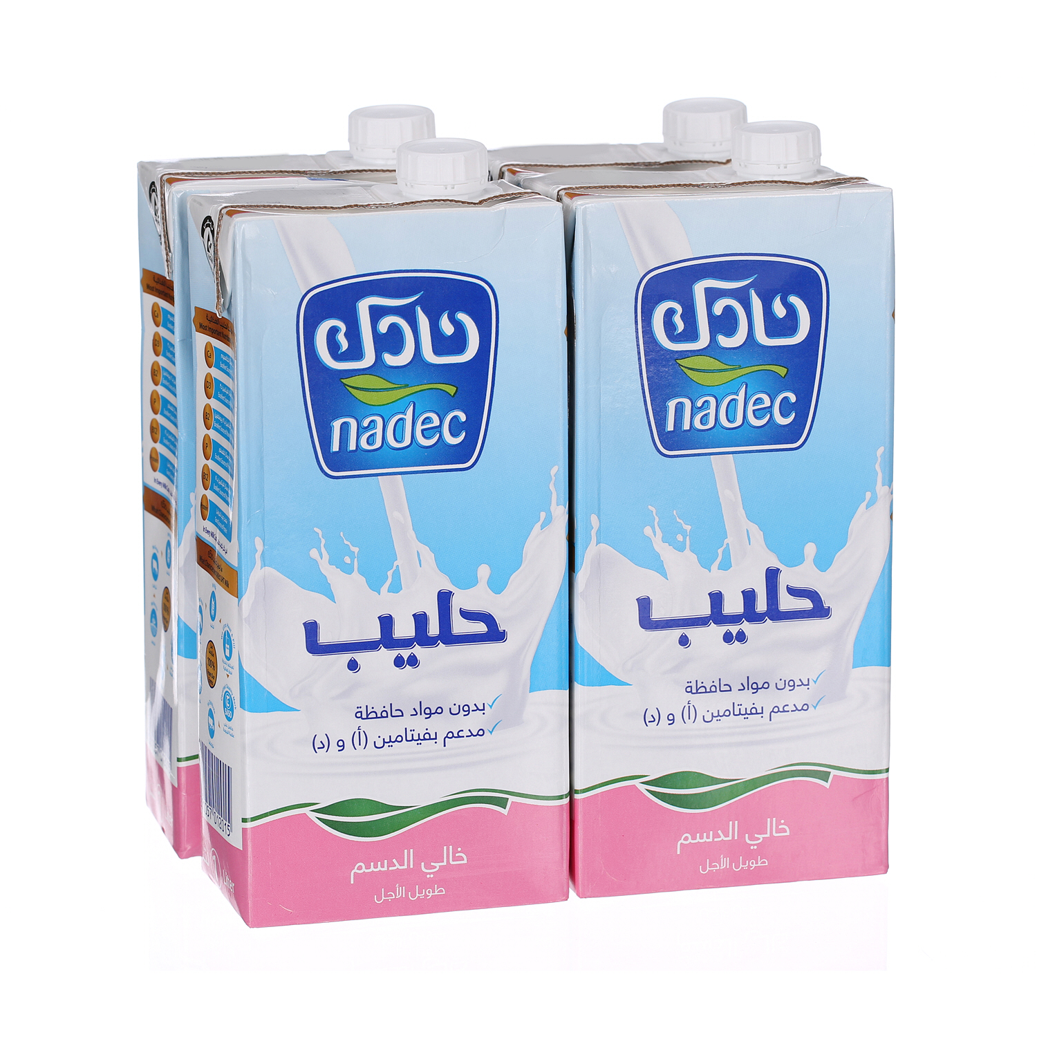 Nadec Long Life Milk Ski mmed 1 L × 4 Pack