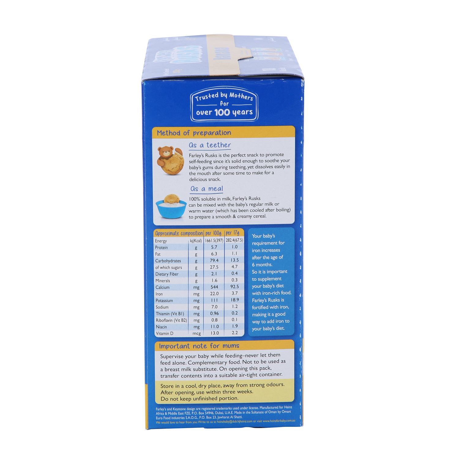 Heinz Farley's Rusks Banana Baby Food 300 g