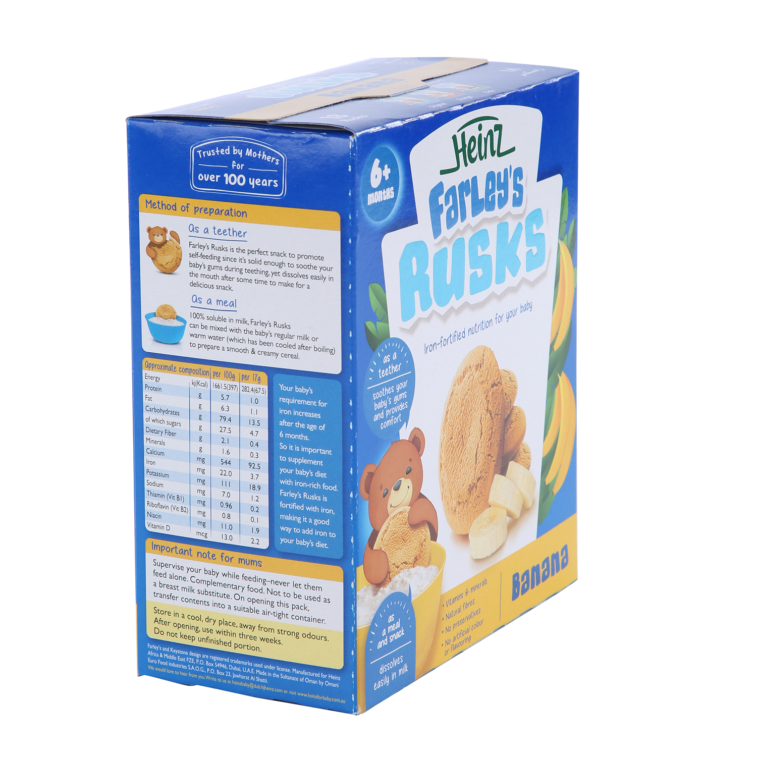 Heinz Farley's Rusks Banana Baby Food 300 g