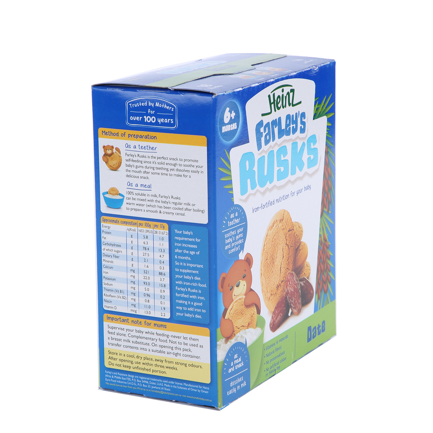 Heinz Farley's Rusk Dates Baby Food 300 g