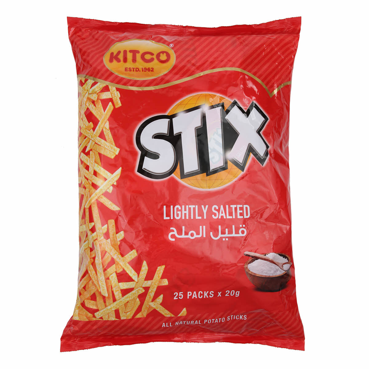 Kitco Stix Lightly Salted 20 g × 25 Pack | Sharjah Co-operative Society