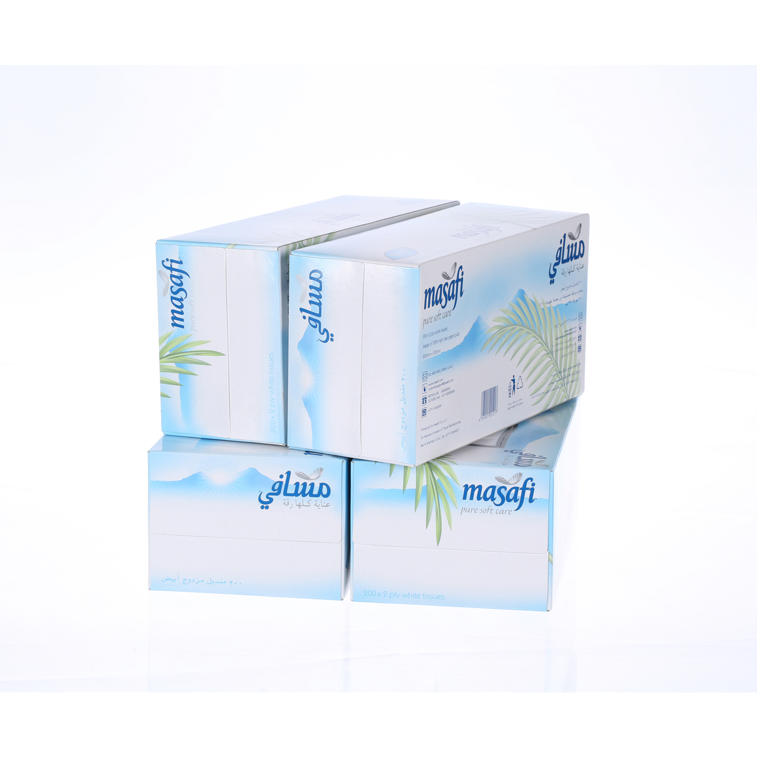 Masafi Facial Tissue White 200 × 4 Pack