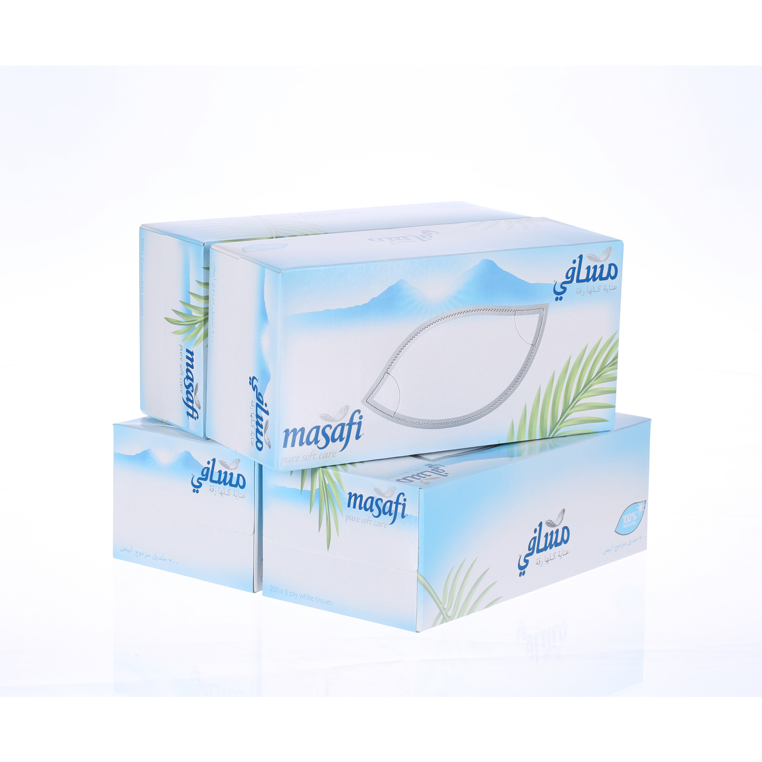 Masafi Facial Tissue White 200 × 4 Pack