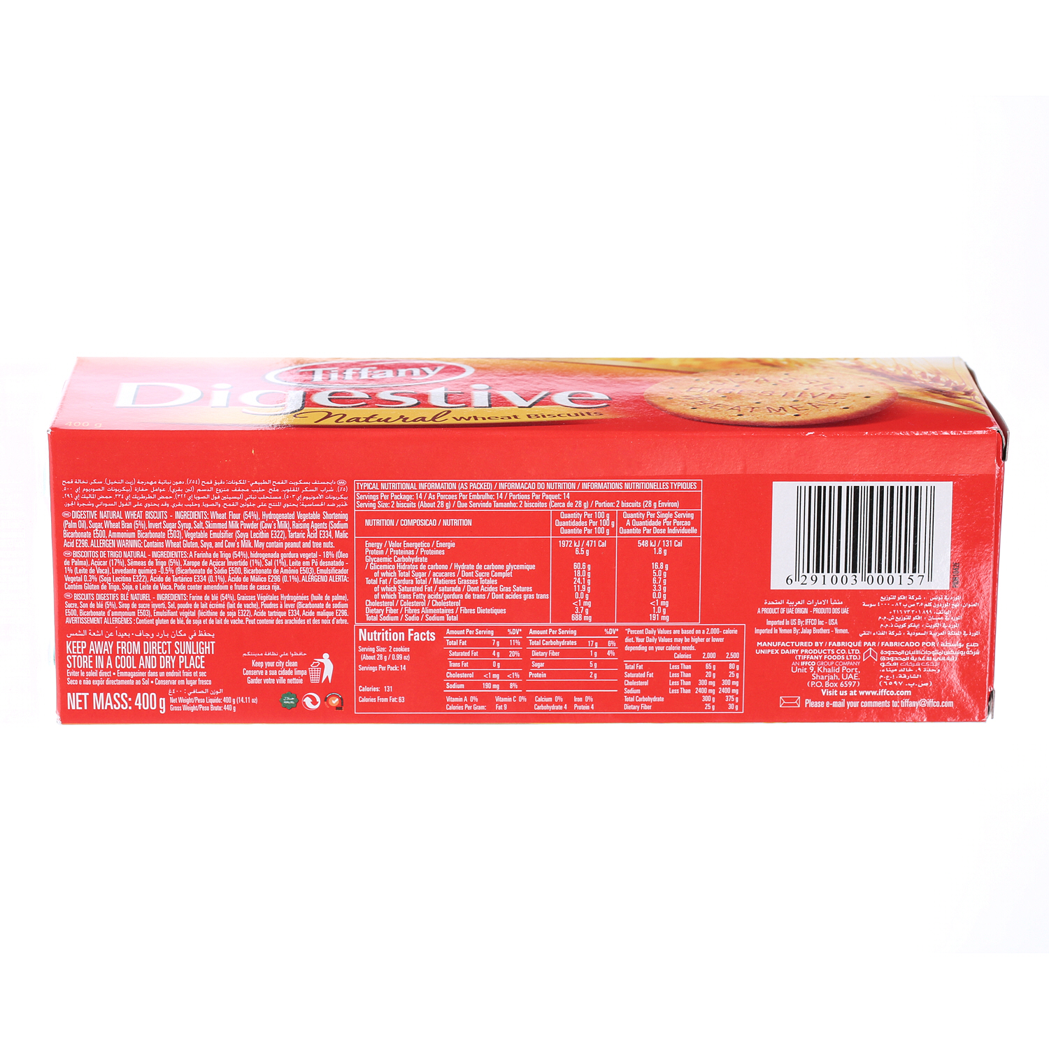 Tiffany Digestive Classic Biscuit 400gm