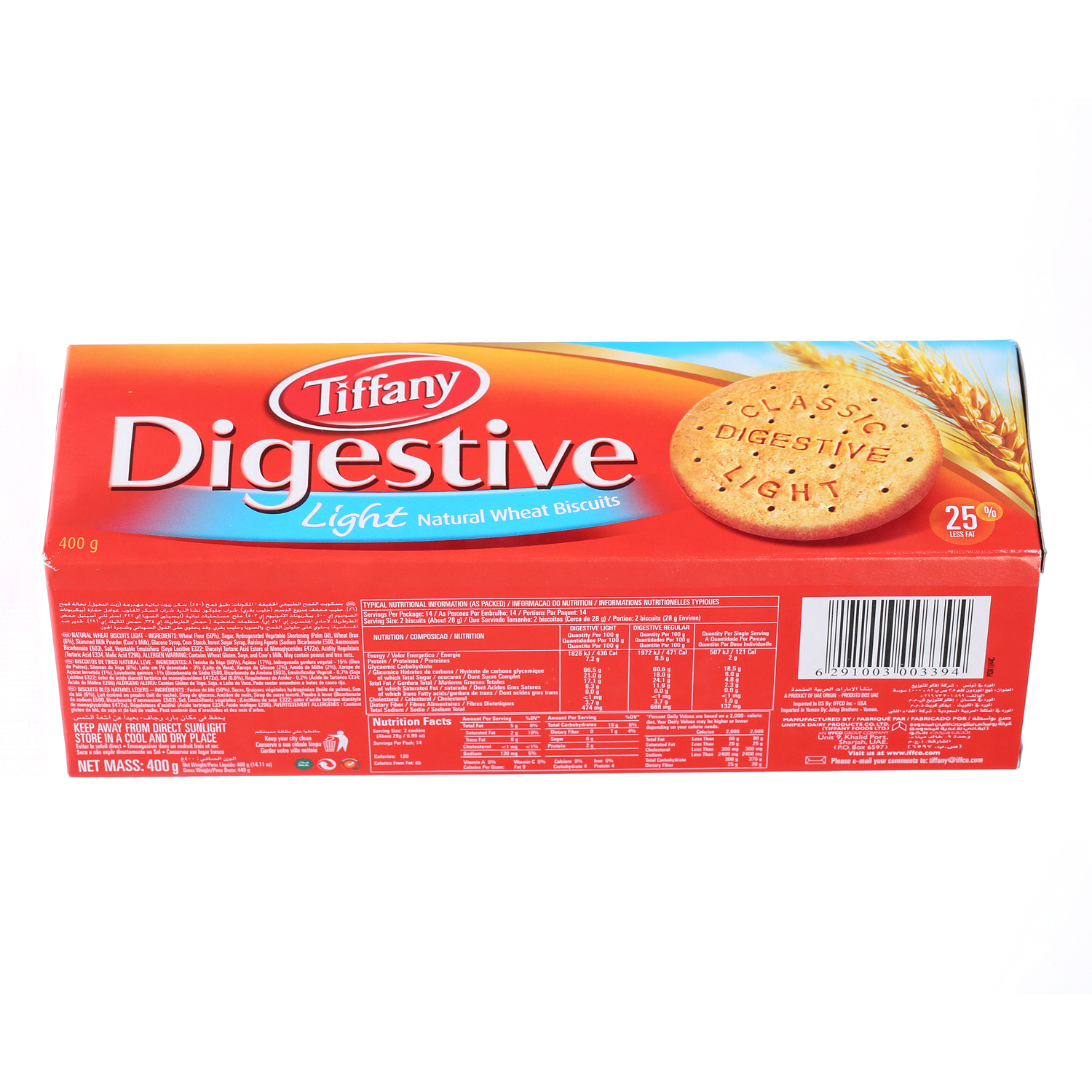 Tiffany Digestive Light Biscuit 400gm