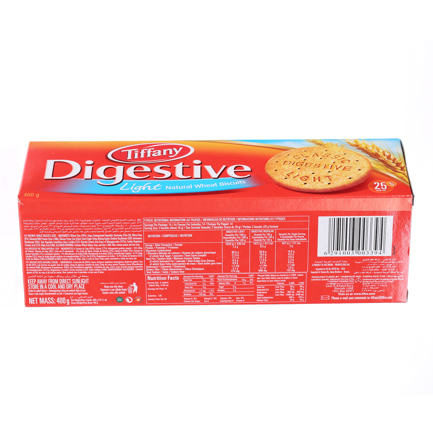 Tiffany Digestive Light Biscuit 400gm