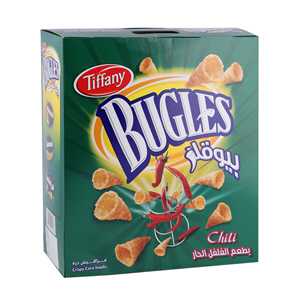 Bugles Corn Snacks Chilli 25 g × 12 Bag