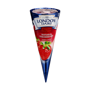 London Dairy Ice Cream Cone Natural Strawberry 120 ml