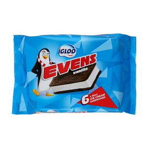 Igloo Evens Vanilla Sandwich 6 × 90 ml