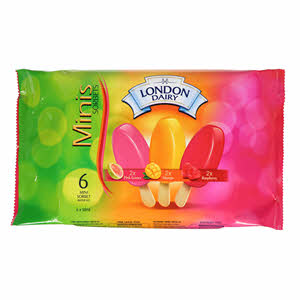 London Dairy Ice Cream Minis Mango + Raspberry + Pink Guava 6x50 ml London Dairy Ice Cream Minis Mango + Raspberry + Pink Guava 6x50 ml