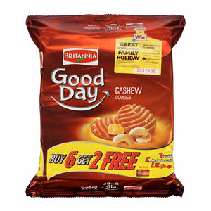 Britannia Good Day Cashew Biscuit Cookies 90Gm 6+2 Free