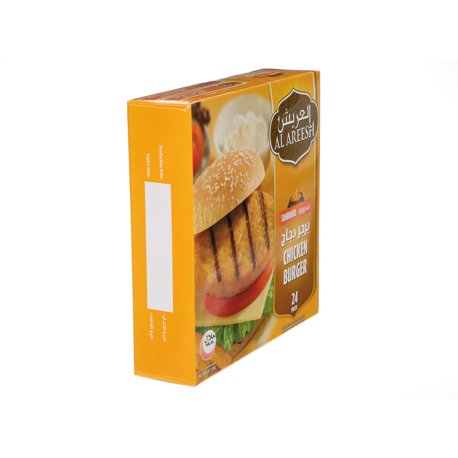 Al Areesh Chicken Burger Tondori 1.2 Kg × 24 Pack