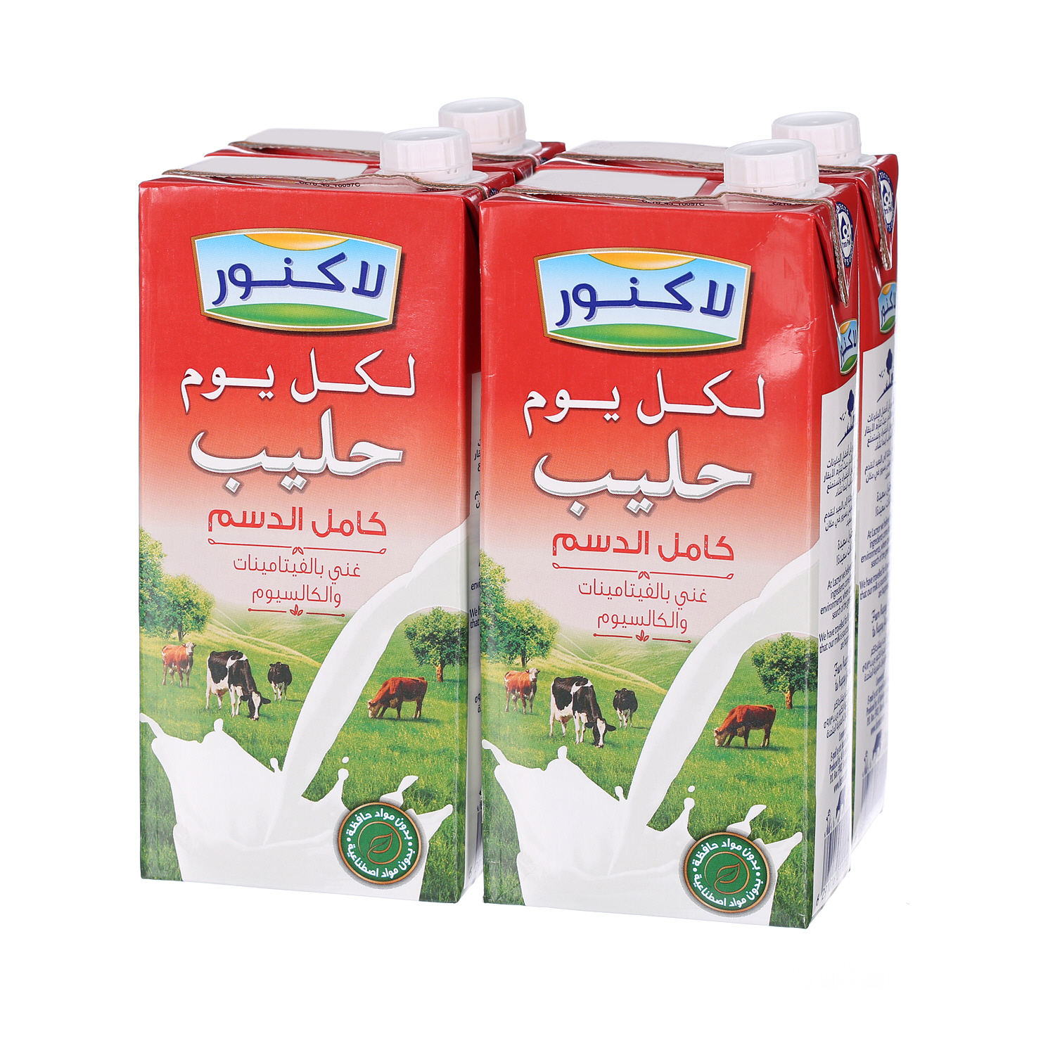 Lacnor Long Life Full Cream Milk 1 L × 4 Pack