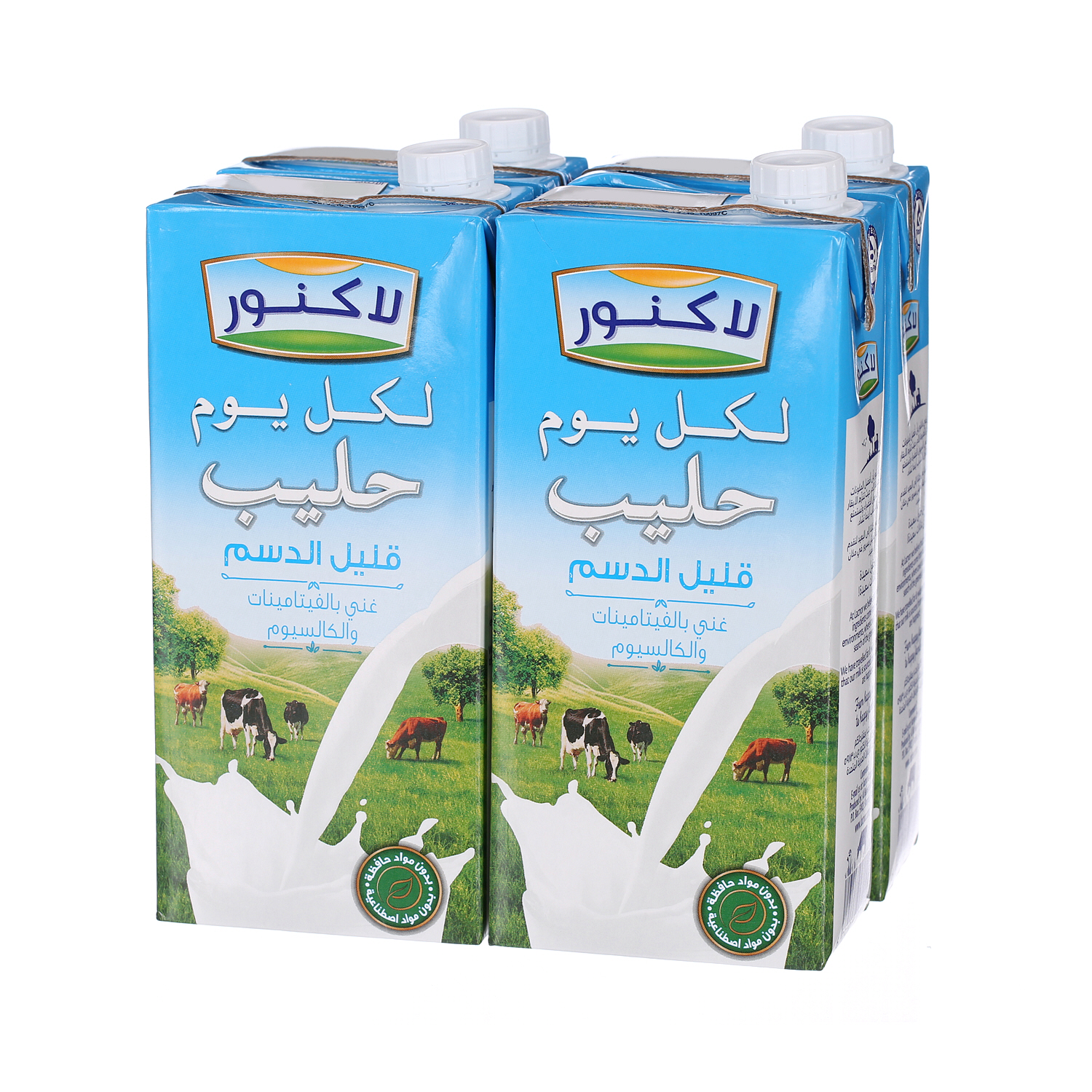 Lacnor Long Life Low Fat Milk 1 L × 4 Pack