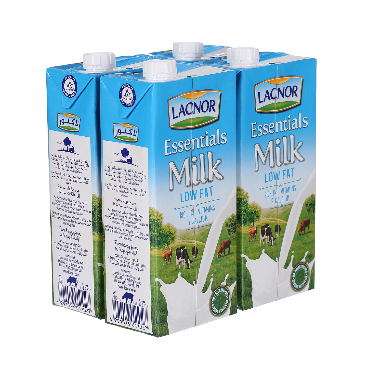 Lacnor Long Life Low Fat Milk 1 L × 4 Pack
