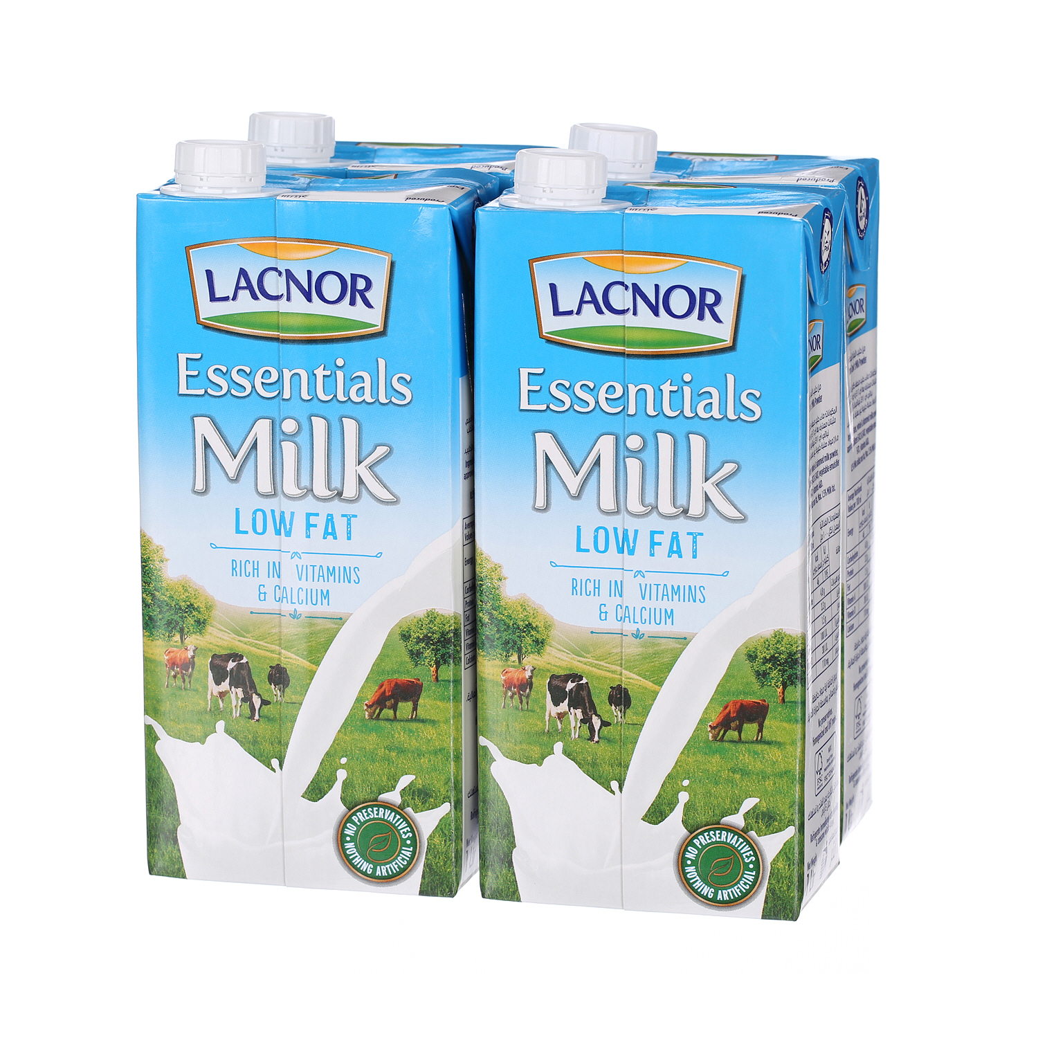 Lacnor Long Life Low Fat Milk 1 L × 4 Pack