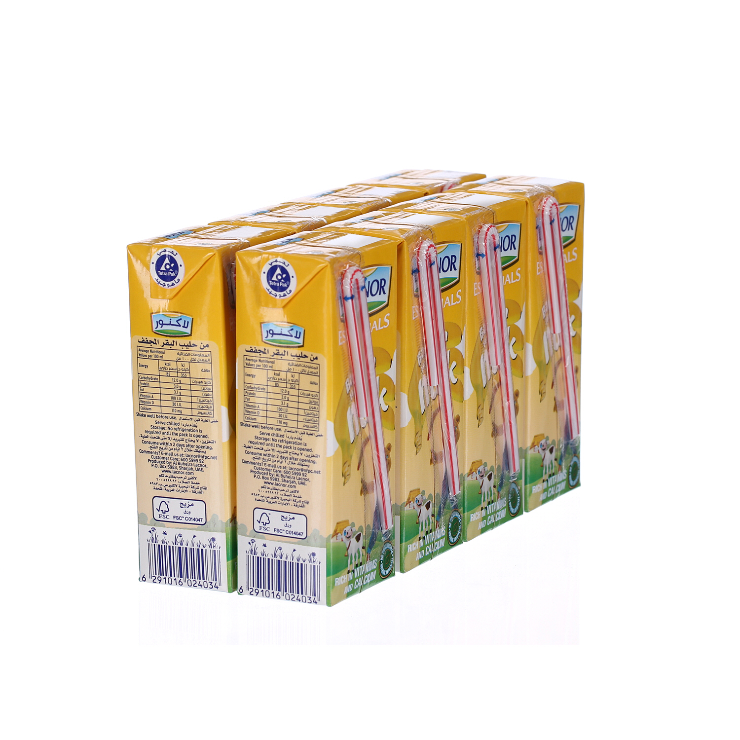 Lacnor Banana Milk 180 ml × 8 Pack