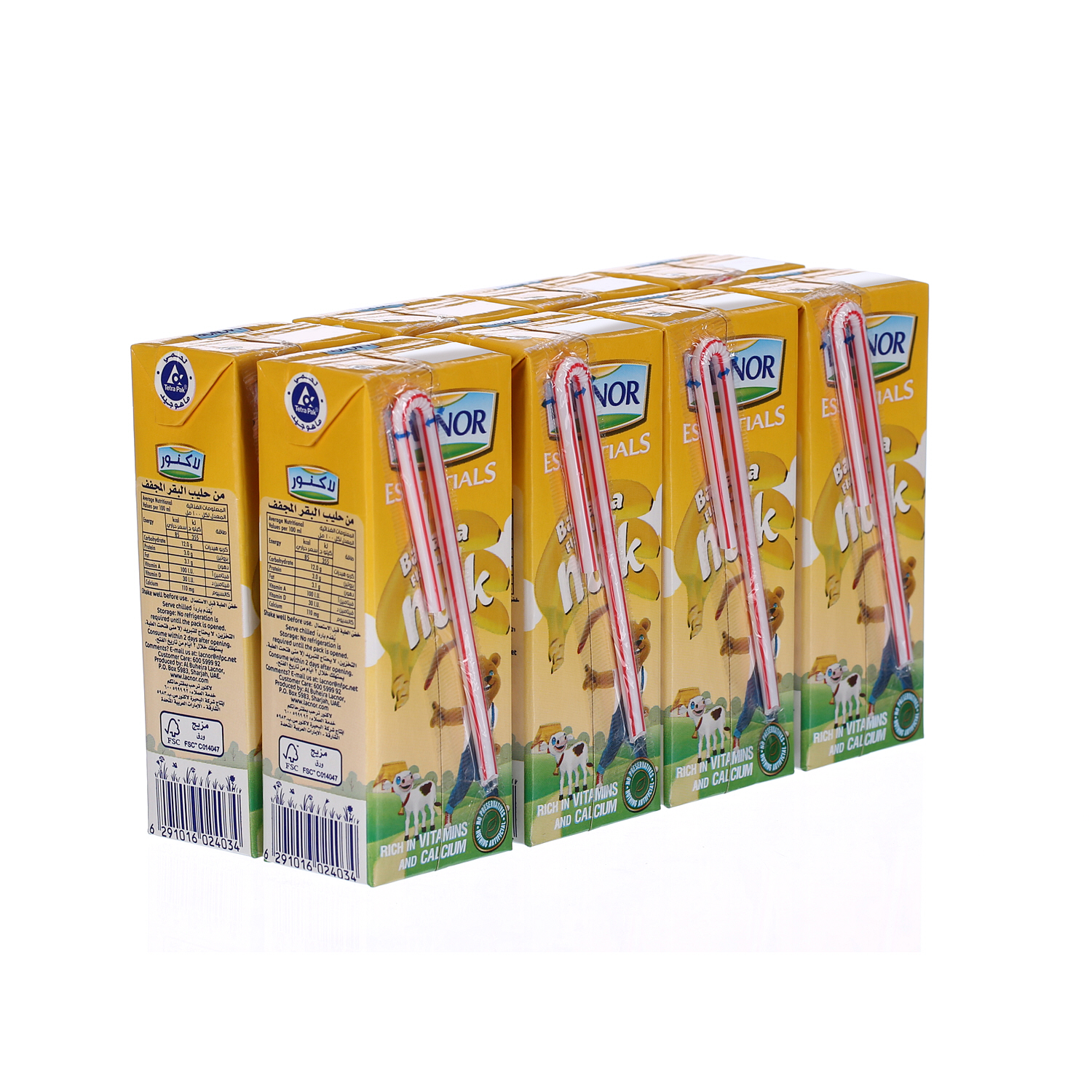 Lacnor Banana Milk 180 ml × 8 Pack