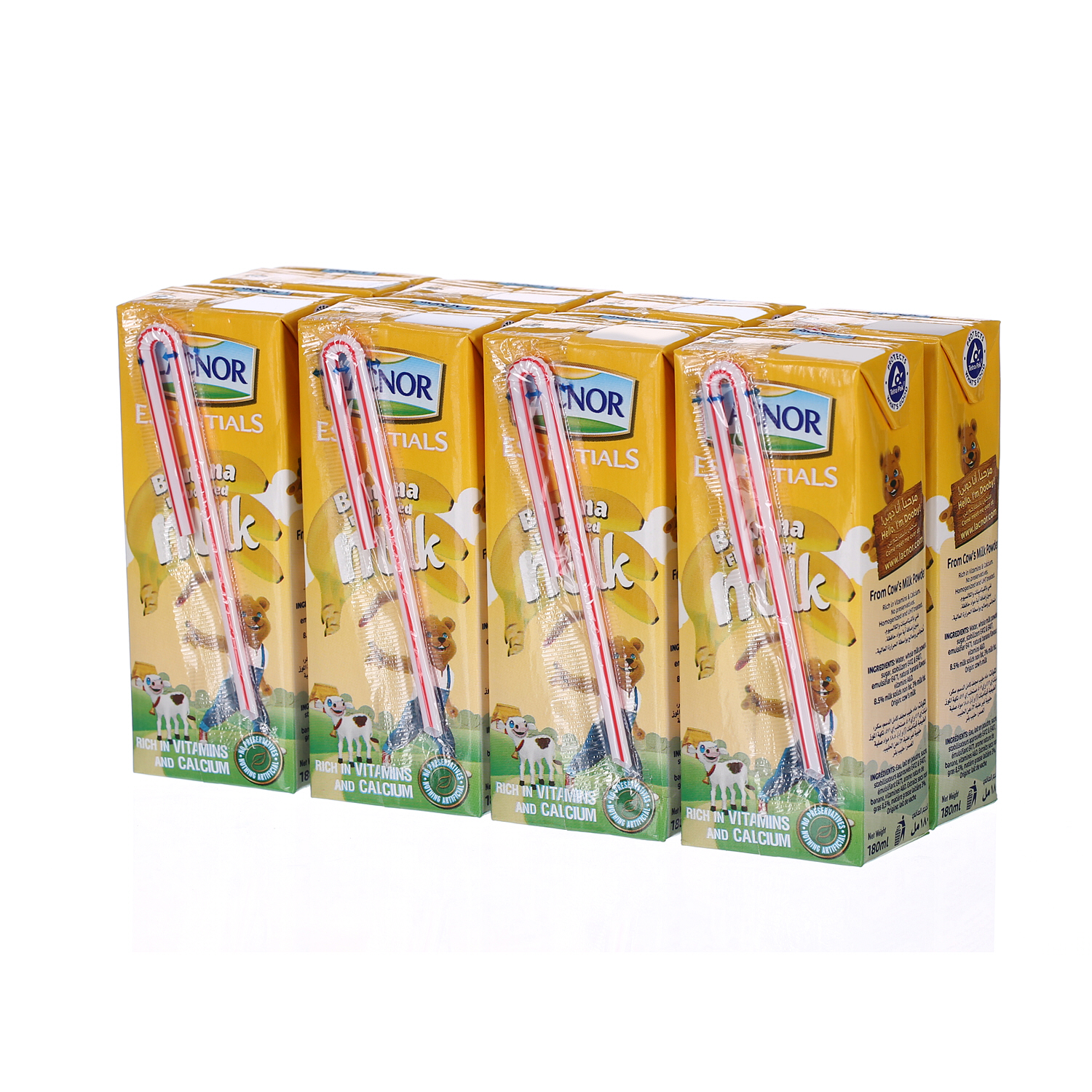 Lacnor Banana Milk 180 ml × 8 Pack