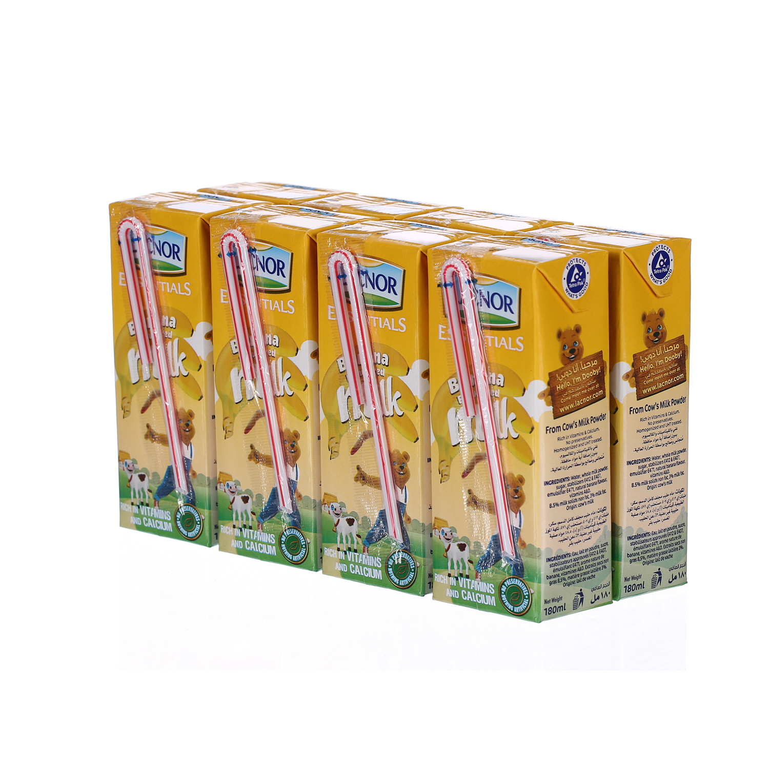 Lacnor Banana Milk 180 ml × 8 Pack