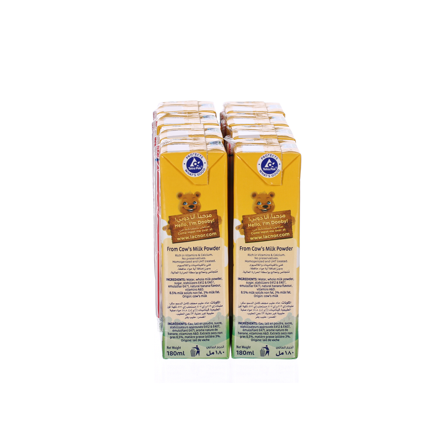 Lacnor Banana Milk 180 ml × 8 Pack