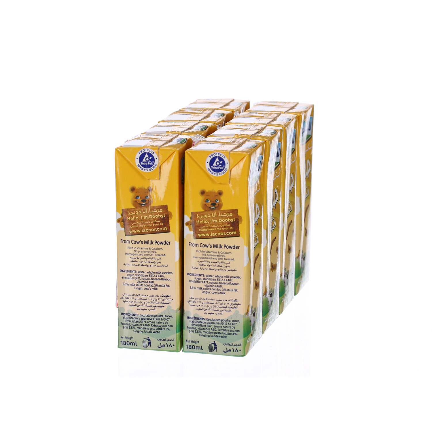 Lacnor Banana Milk 180 ml × 8 Pack