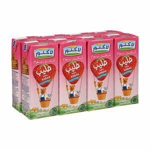 Lacnor Milk Strawberry Low Fat 8 x 180 ml