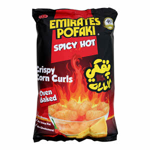 Emirates Pofaki Spicy Corn Curls 80Gm