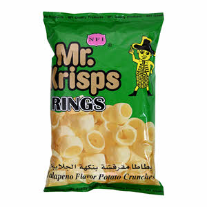Mr Krisps Chips Ring Jalapeno 80Gm