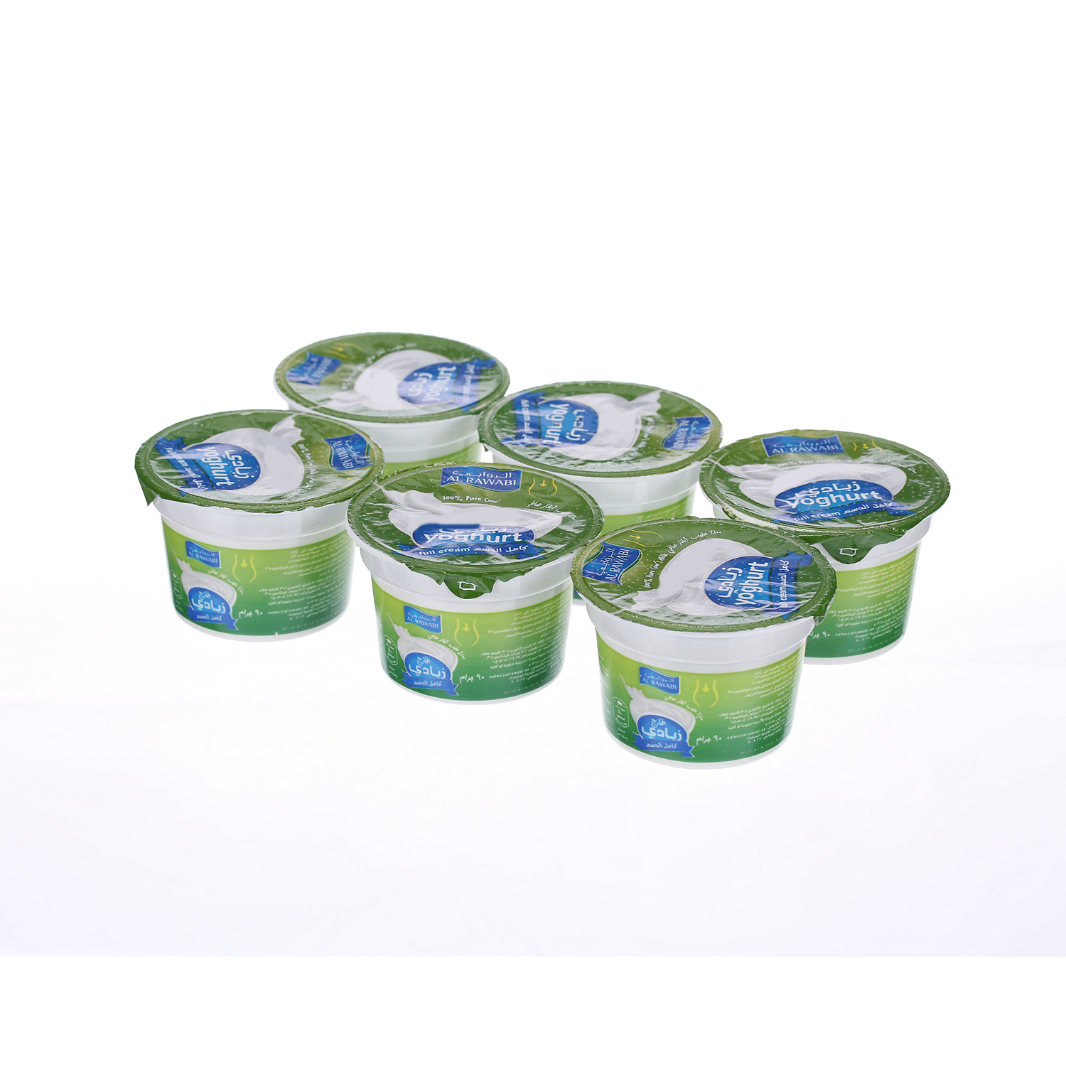 Al Rawabi Fresh Yoghurt Full Cream 90 g × 6 Pack