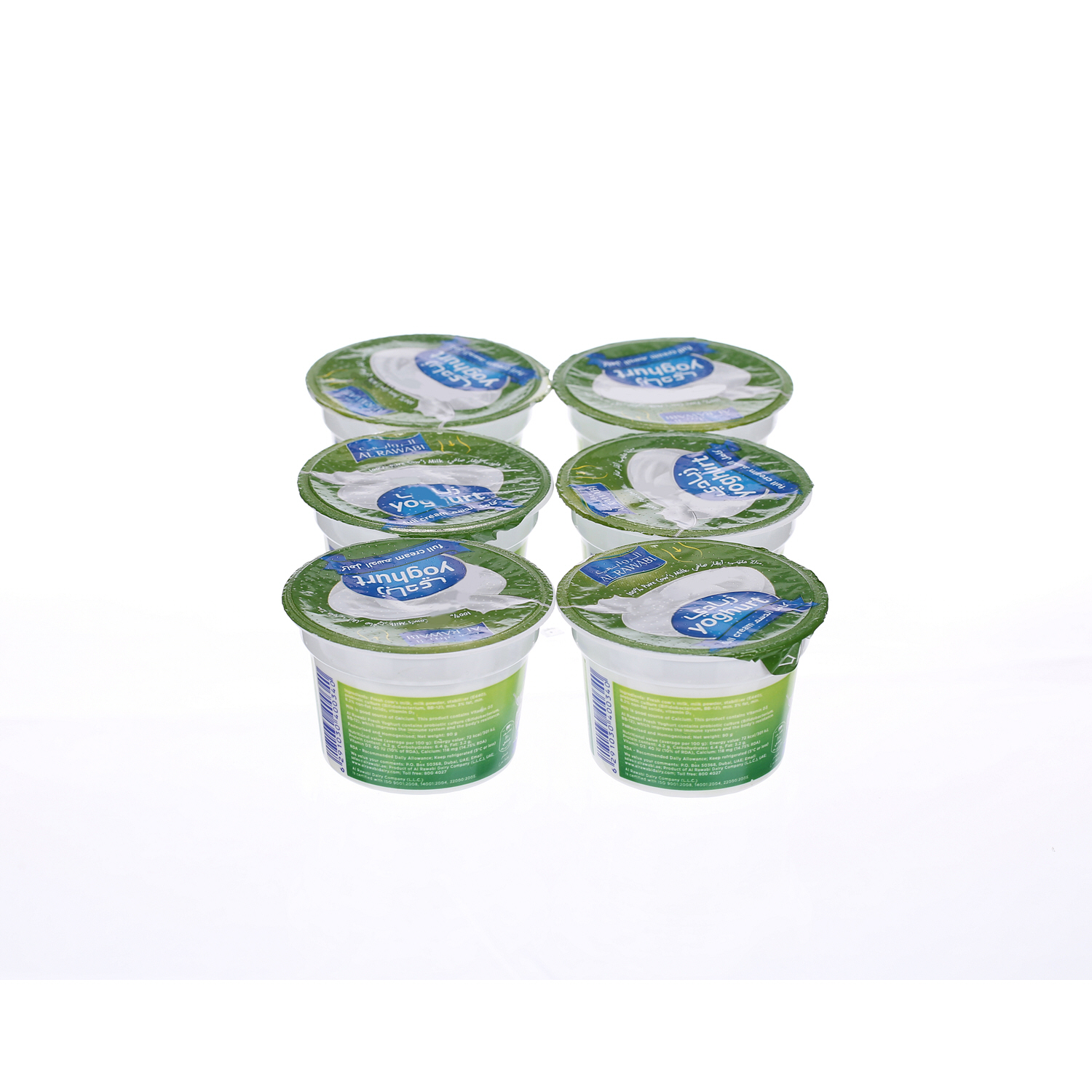 Al Rawabi Fresh Yoghurt Full Cream 90 g × 6 Pack