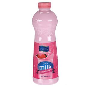 Al Rawabi Fresh Milk Flavoured Strawberry 1Ltr