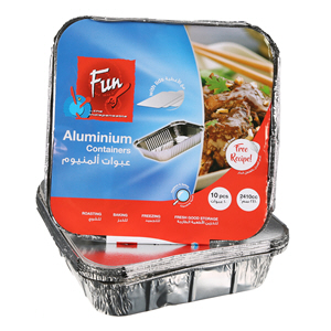 Fun Aluminium Container 2410 cm × 10 Pack