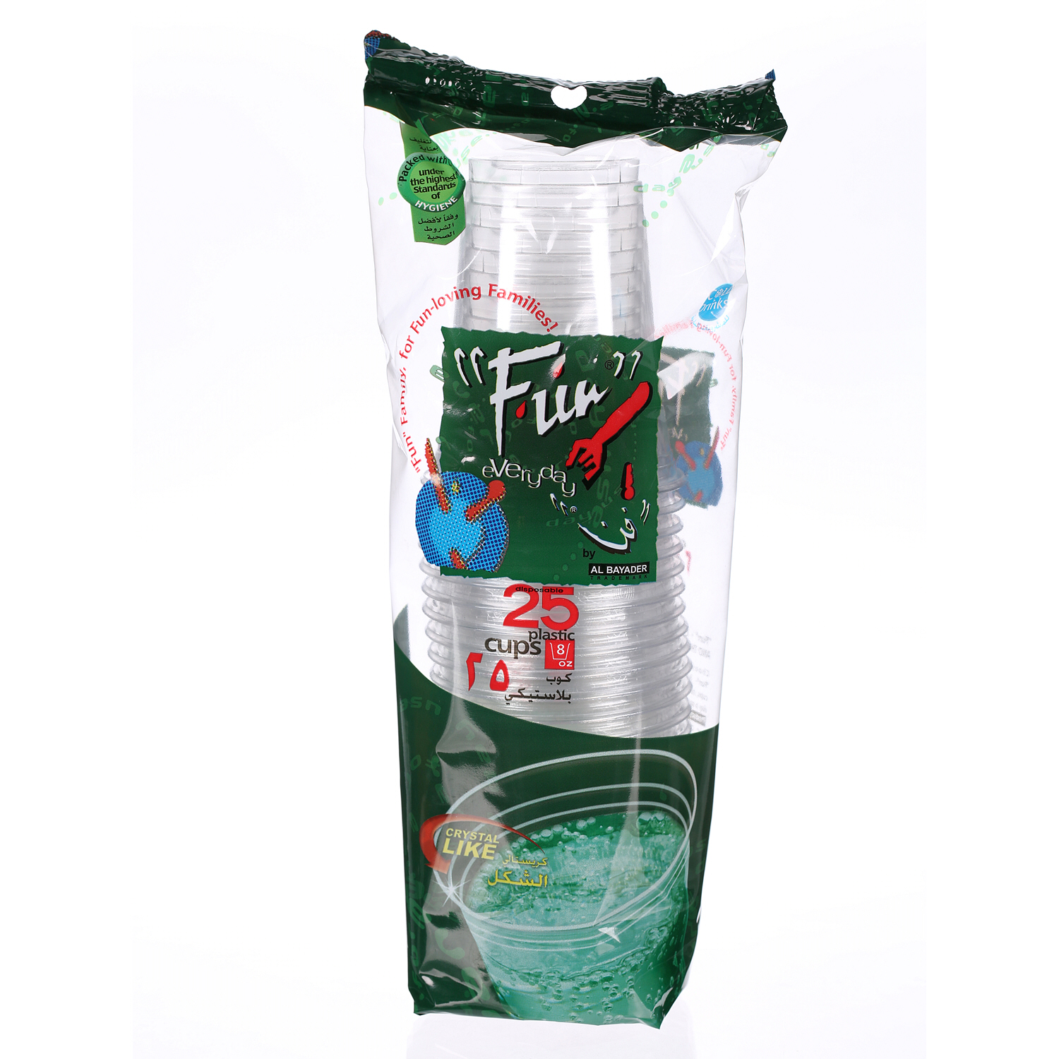 Fun Clear Plastic Cup 8 Oz × 25 Pack