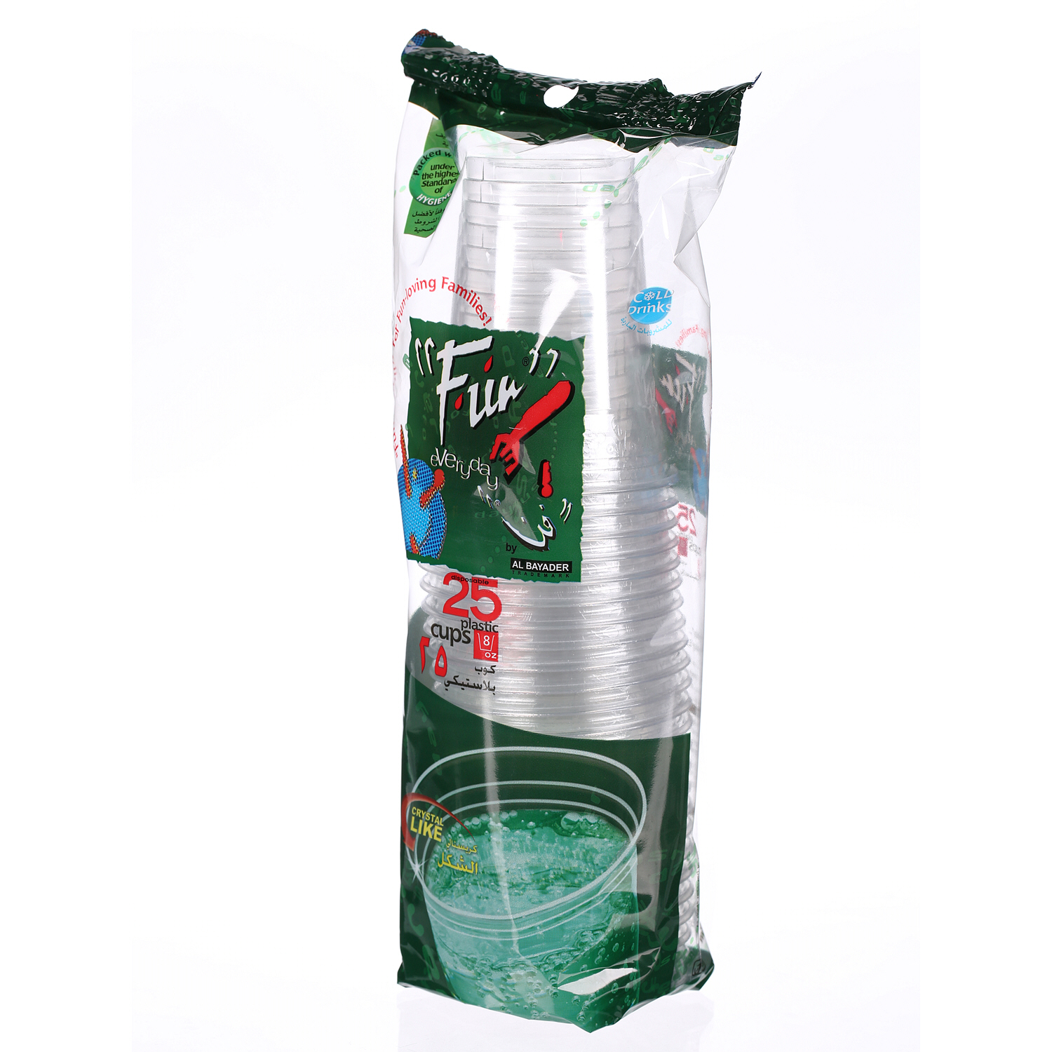 Fun Clear Plastic Cup 8 Oz × 25 Pack