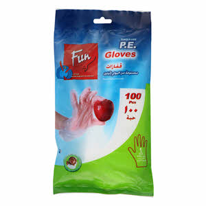 Fun Standard Plastic Embossed Gloves 100 Pack