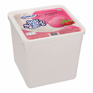 Unikai Soft Scoop Strawberry Ice Cream 4Ltr