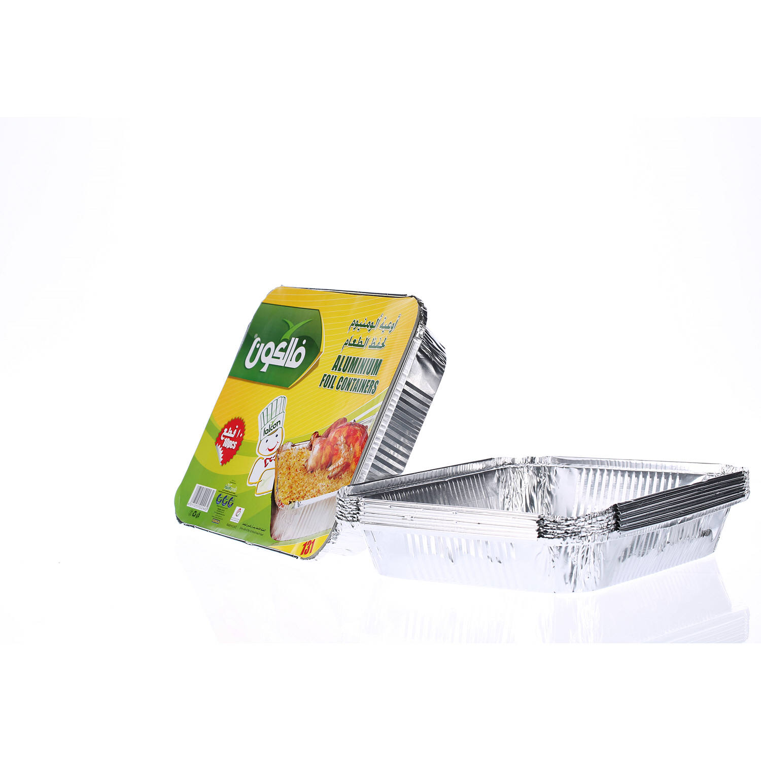 Falcon Rectangle Aluminium Container With Lid Silver 3.25 L 10 Pieces