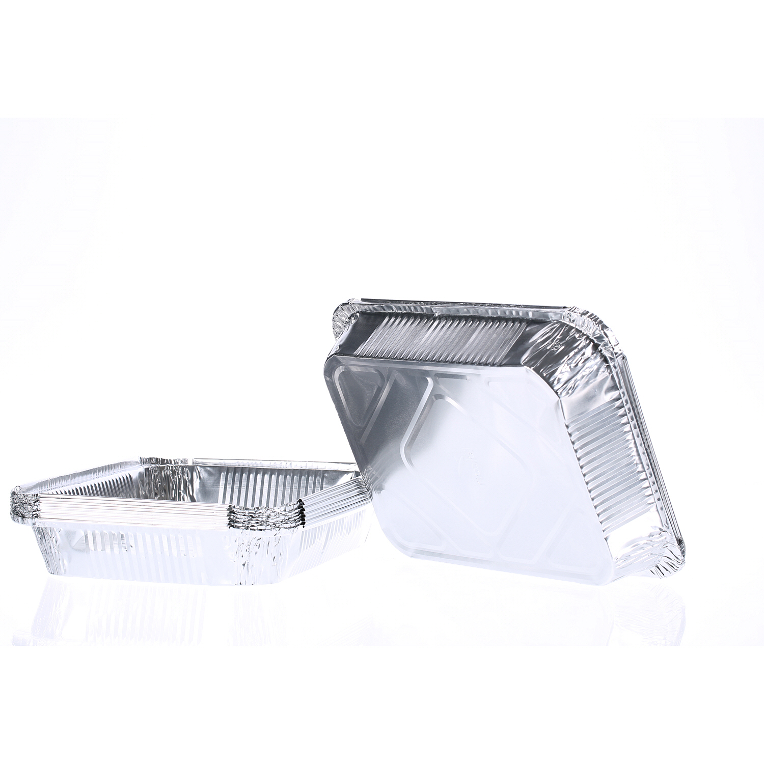 Falcon Rectangle Aluminium Container With Lid Silver 3.25 L 10 Pieces