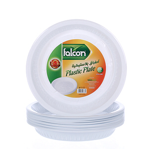 Falcon Plastic Round Plate 22 cm × 25 Pack