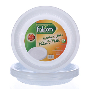 Falcon Plastic Round Plate 26 cm × 25 Pack