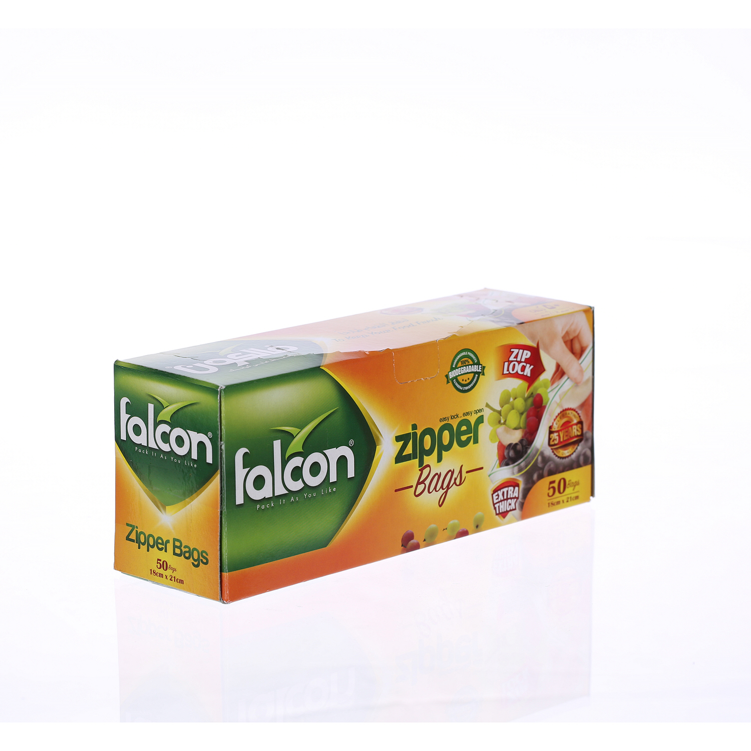 Falcon Freezer Zipper Bag – Size 21 x 18 cm (1 Pack x 50 Bags)