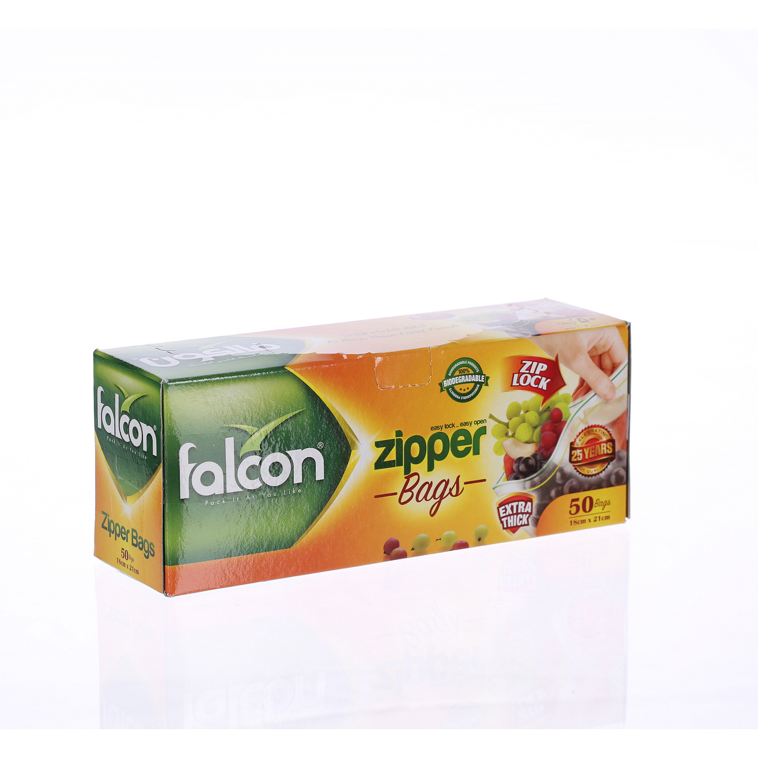 Falcon Freezer Zipper Bag – Size 21 x 18 cm (1 Pack x 50 Bags)