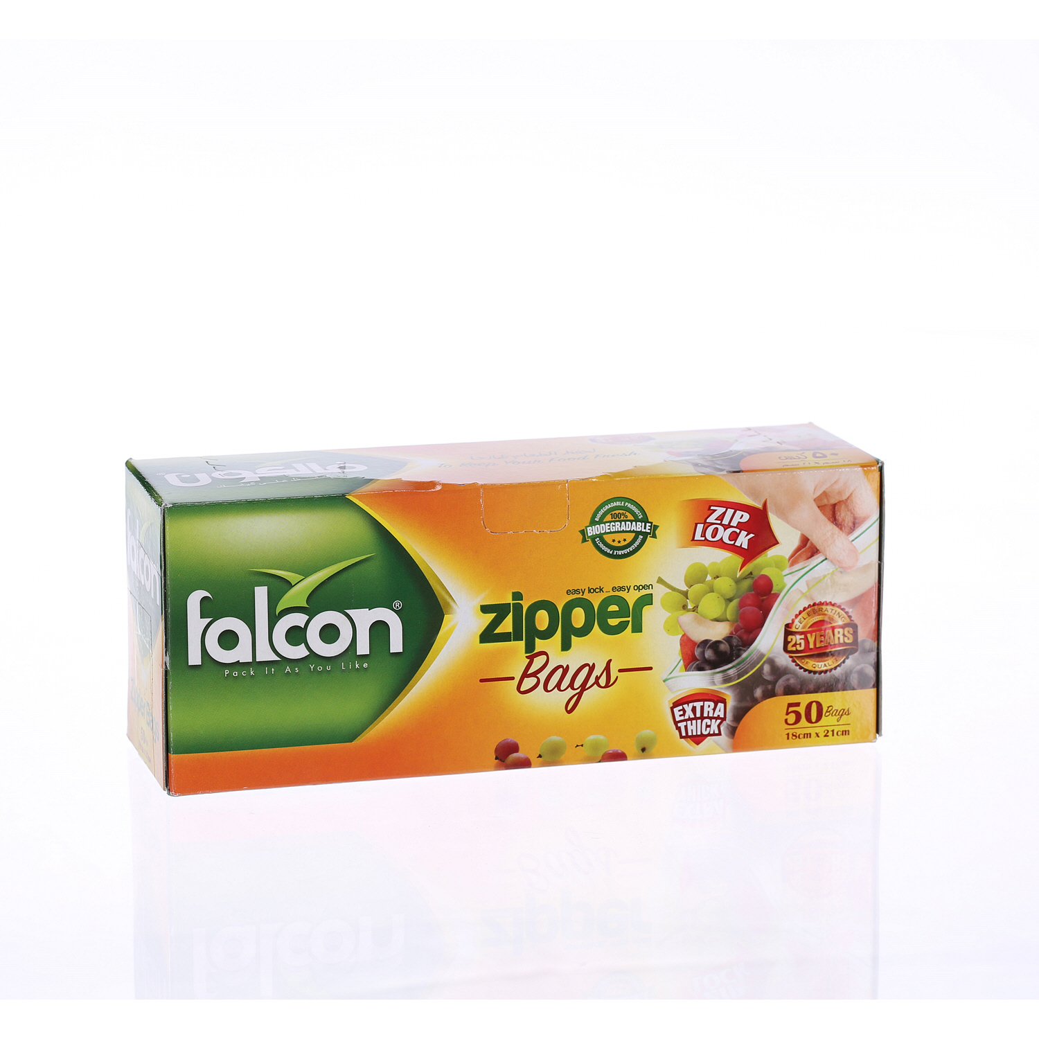 Falcon Freezer Zipper Bag – Size 21 x 18 cm (1 Pack x 50 Bags)