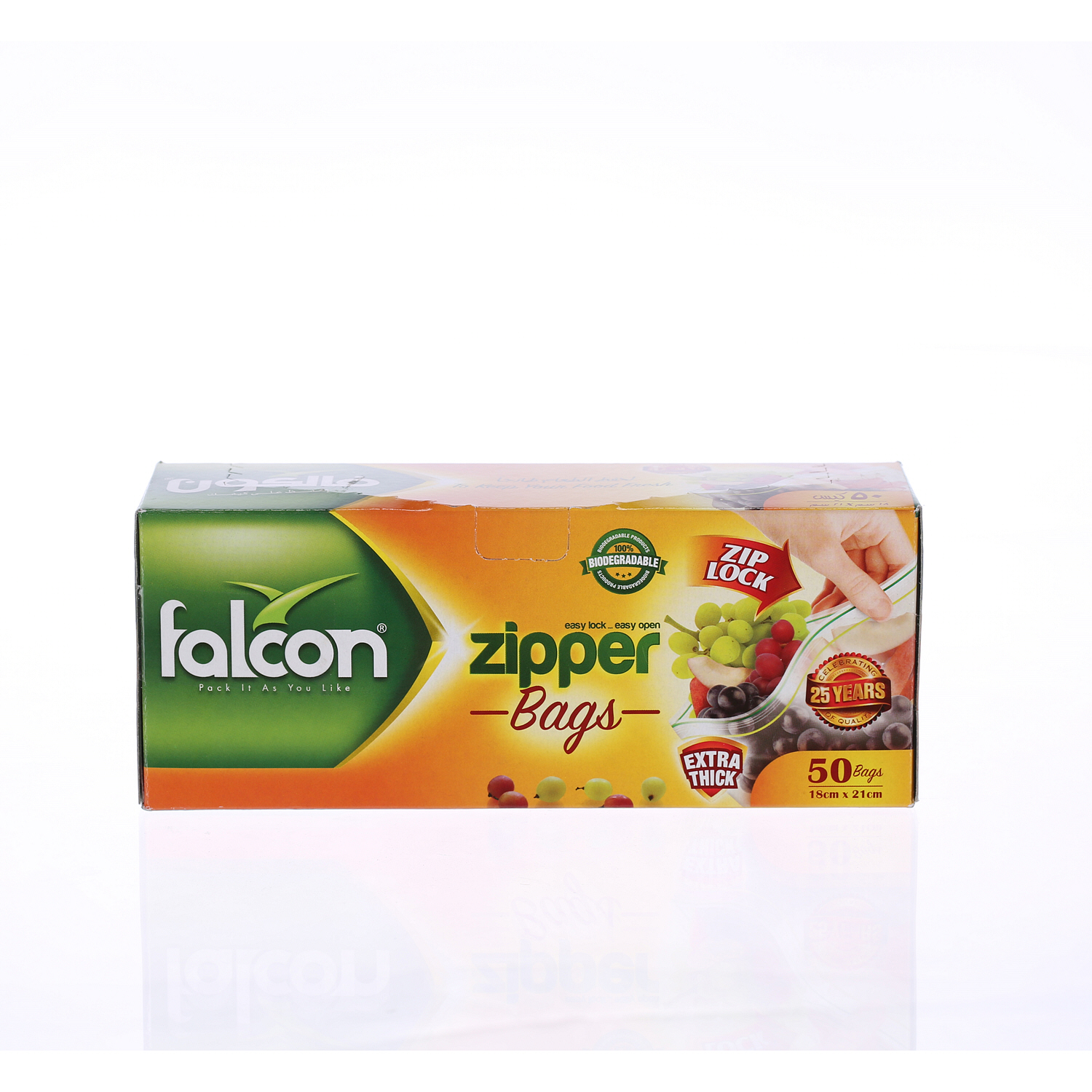 Falcon Freezer Zipper Bag – Size 21 x 18 cm (1 Pack x 50 Bags)