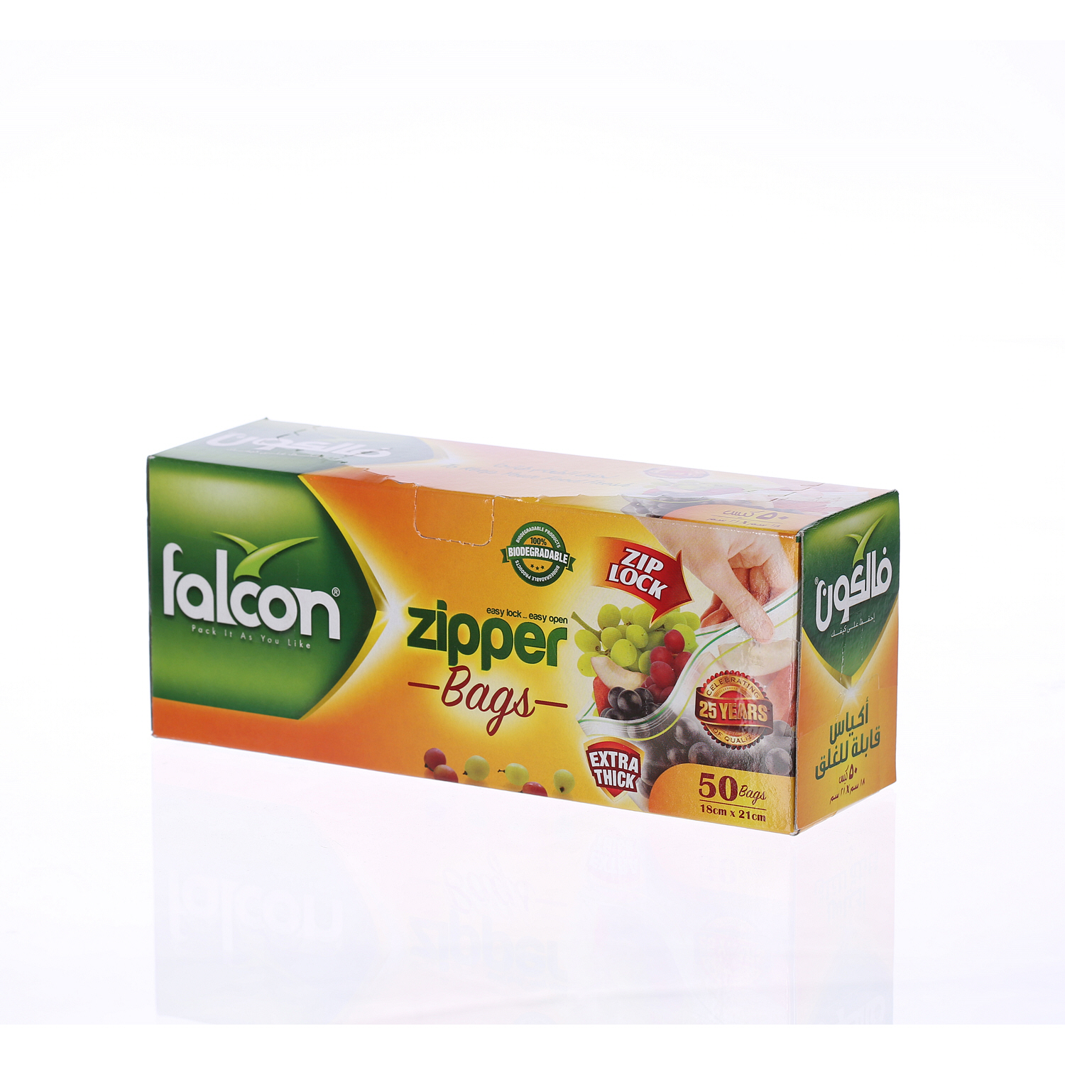 Falcon Freezer Zipper Bag – Size 21 x 18 cm (1 Pack x 50 Bags)