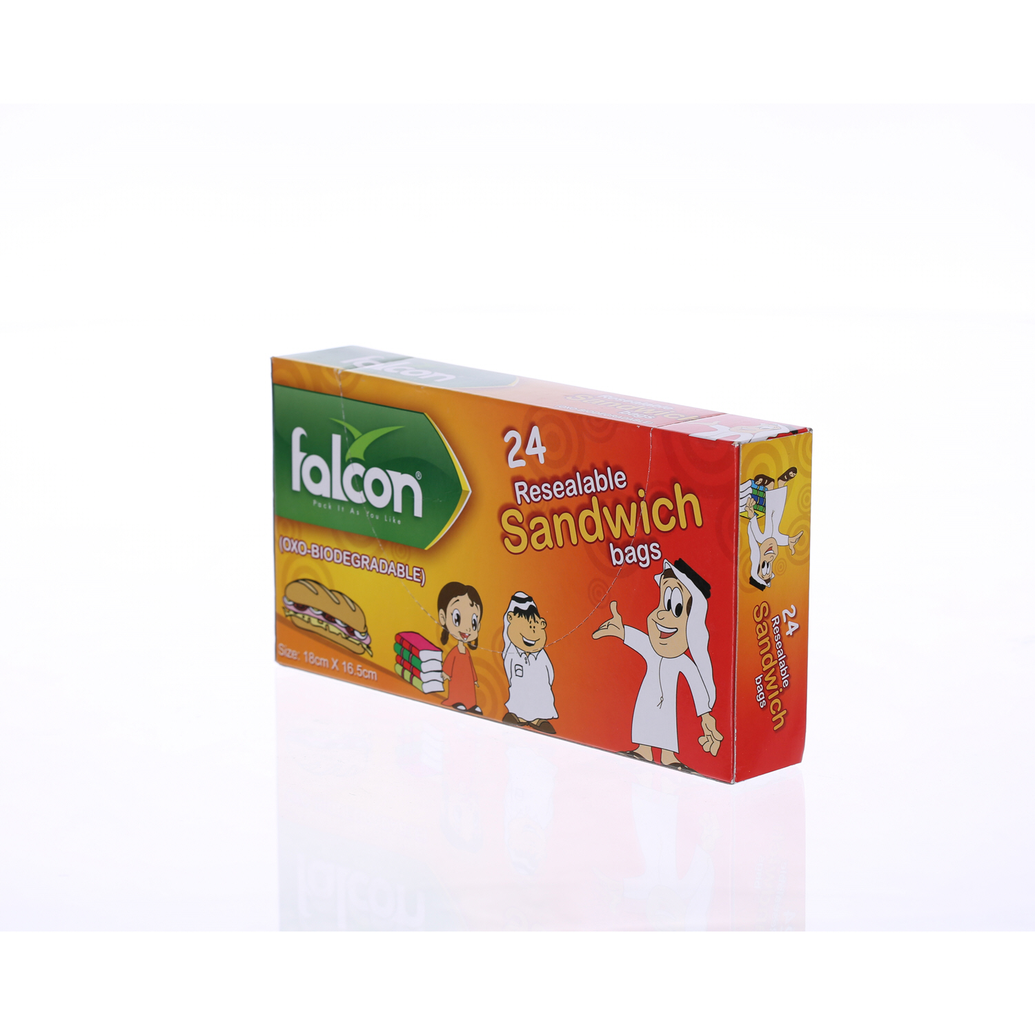 Falcon Sandwich Bags For Kids 18 × 16.5 cm 24 Pack