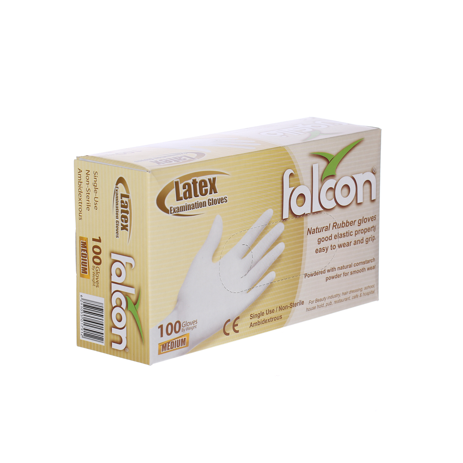Falcon Latex Gloves Medium 100 Pieces